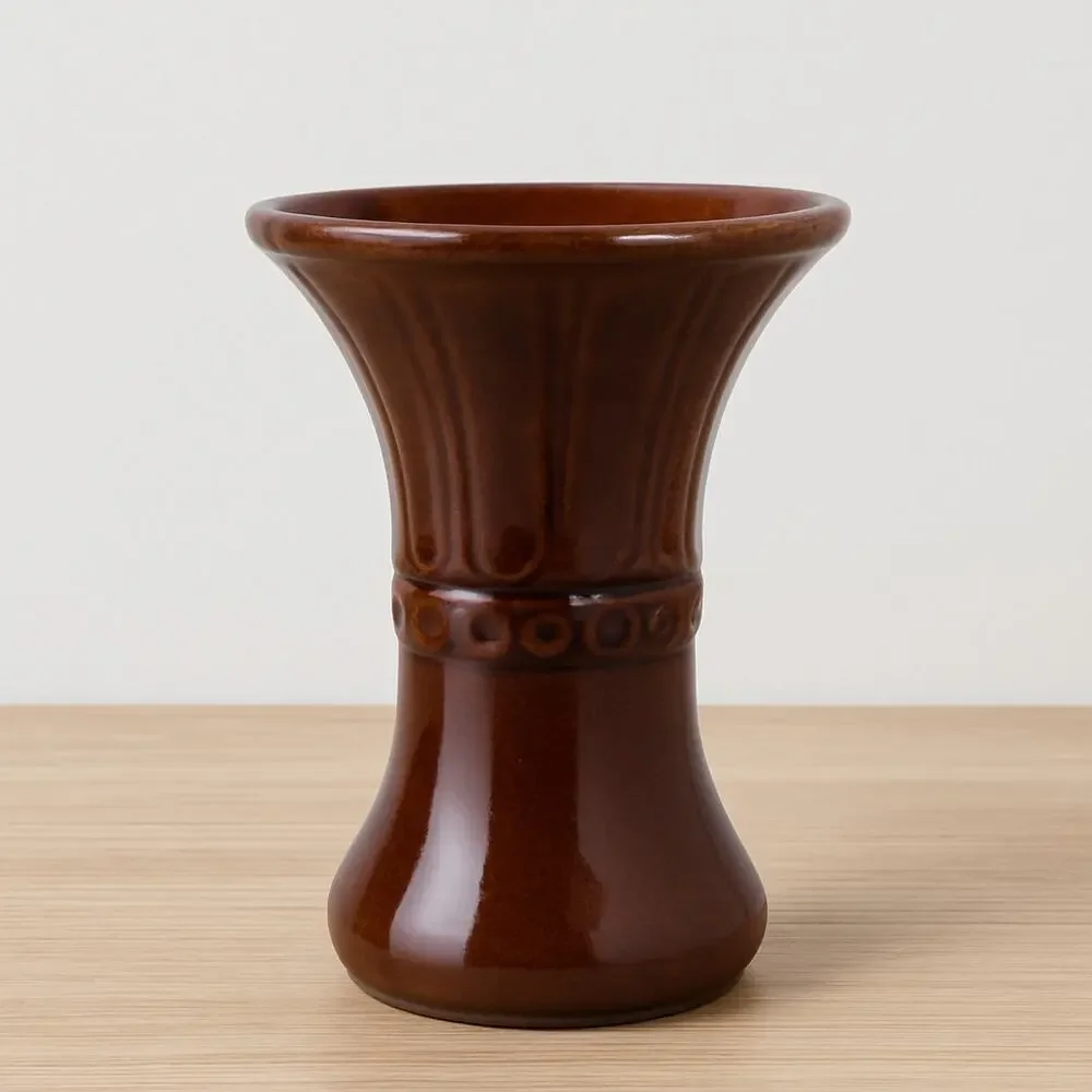 RARE Antique American Art Deco Hourglass Stoneware USA‎ Pottery Vase Retro MC